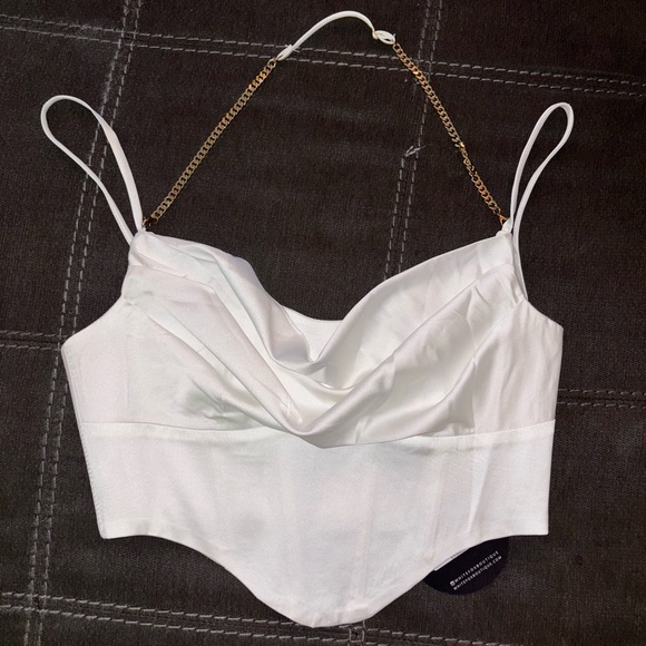 White Satin Corset Top - Picture 2 of 6